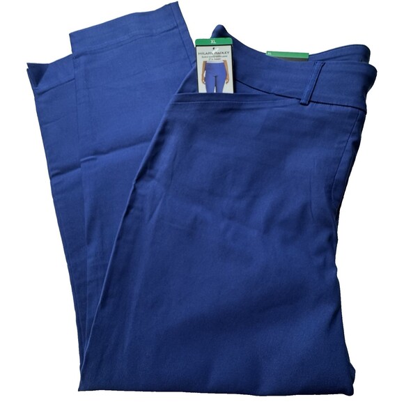 Hilary Radley Womens Size XL Mazarine Blue Mid Rise Built-in Tummy Control Pants - Picture 13 of 15